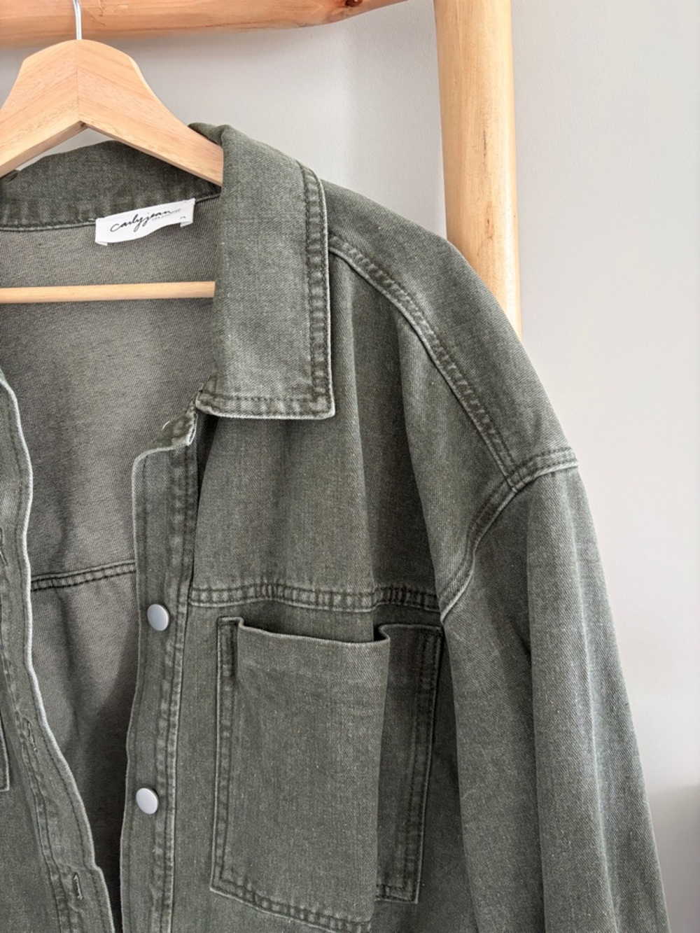 New CJLA Harrison Green Denim Jacket Sz Medium - Picture 3 of 6